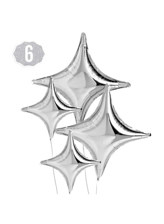 XO Silver Sparkle Foil Birthday Balloon 6 Pc Bday Party Decorations Bachelorette Anniversary Graduation - Image 1