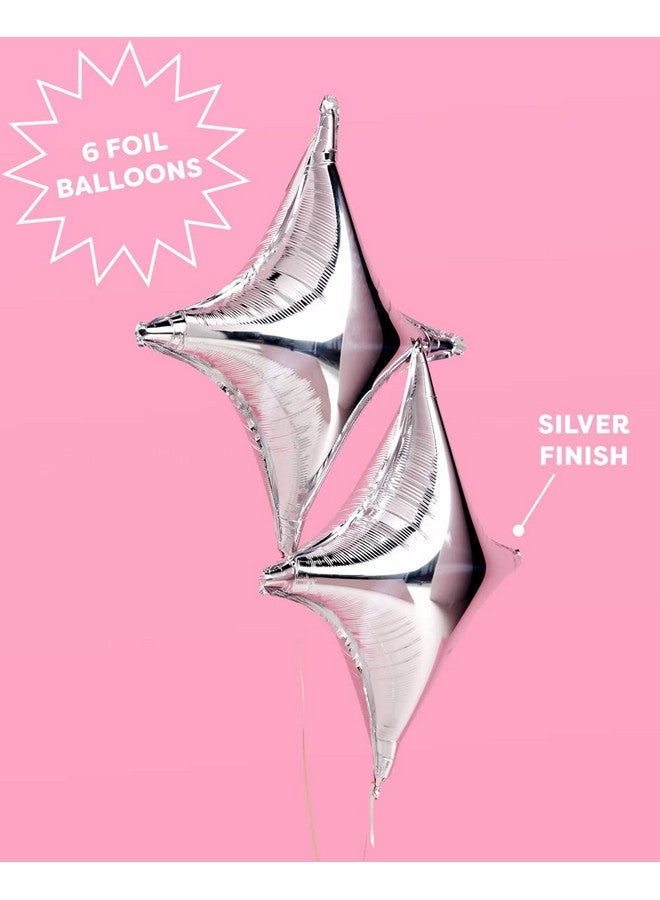 XO Silver Sparkle Foil Birthday Balloon 6 Pc Bday Party Decorations Bachelorette Anniversary Graduation - Image 2