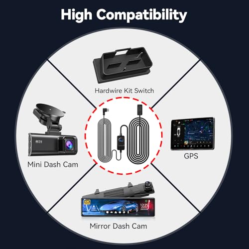 REDTIGER Dash Cam OBD Hardwire Kit with USB C Port,12V-24V to 5V, Low Voltage Protection for 24H Parking Mode,Suitable Series Dash Cam - Image 3