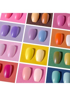 TsMADDTs 720PCS Coffin Press On Nails, TsMADDTs 24 Colors Medium Coffin Fake Nails, Acrylic Short Ballerina False Nail tips with Nail Glue, Nail File, Nail Tabs, Stickers & Tweezer for Nail Art DIY  - Image 3