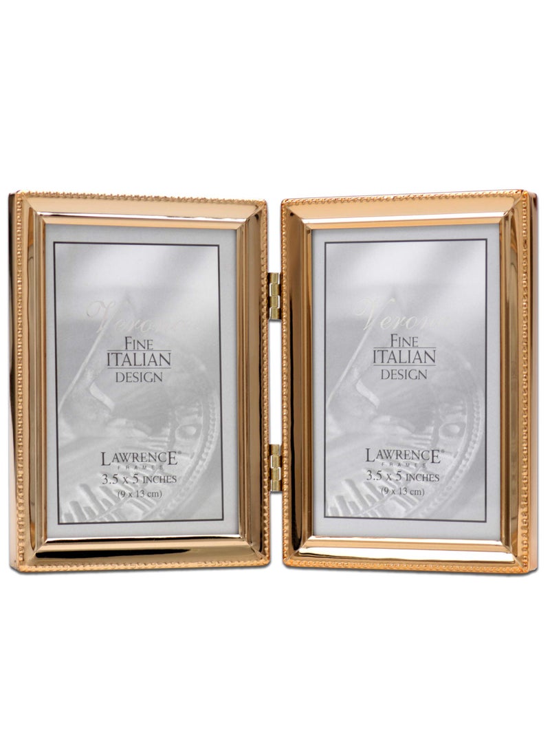 Lawrence Frames Lawrence Frames Classic Bead Picture Frame  3.5x5 Double  Gold  2 Count  - Image 1