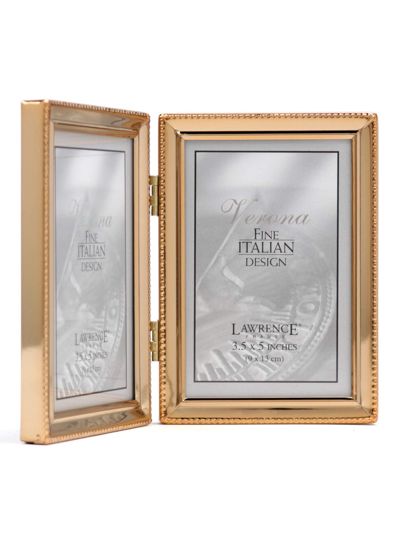 Lawrence Frames Lawrence Frames Classic Bead Picture Frame  3.5x5 Double  Gold  2 Count  - Image 2
