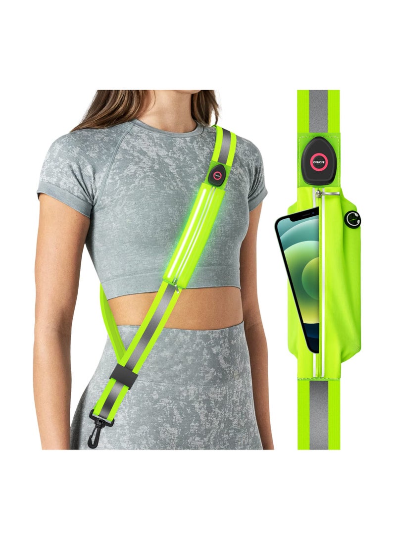 Generic LED Reflective Safety Belt for Night Walking and Running, High Visibility Rechargeable Sash for Men and Women, Durable Light-Up Running Gear for Enhanced Safety.  - Image 1