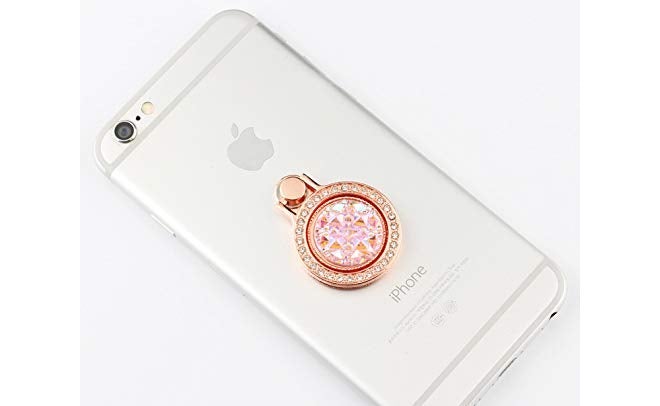 KolorFish Luxury Universal Mobile Holder Stand, 3D Phone Ring Finger Grip for Mobile Tablet (Jewel Rose Gold) - Image 2