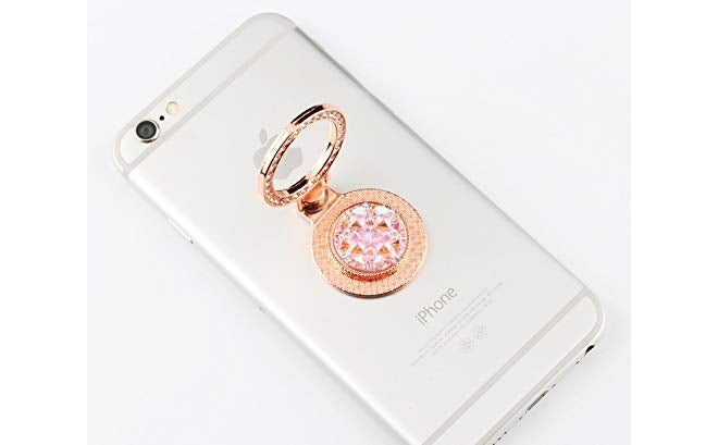 KolorFish Luxury Universal Mobile Holder Stand, 3D Phone Ring Finger Grip for Mobile Tablet (Jewel Rose Gold) - Image 3