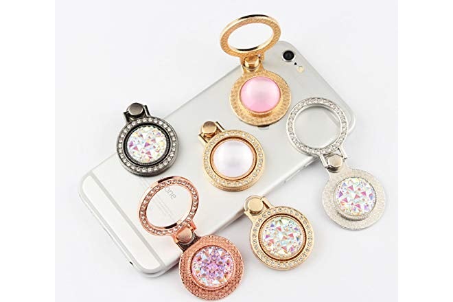 KolorFish Luxury Universal Mobile Holder Stand, 3D Phone Ring Finger Grip for Mobile Tablet (Jewel Rose Gold) - Image 4