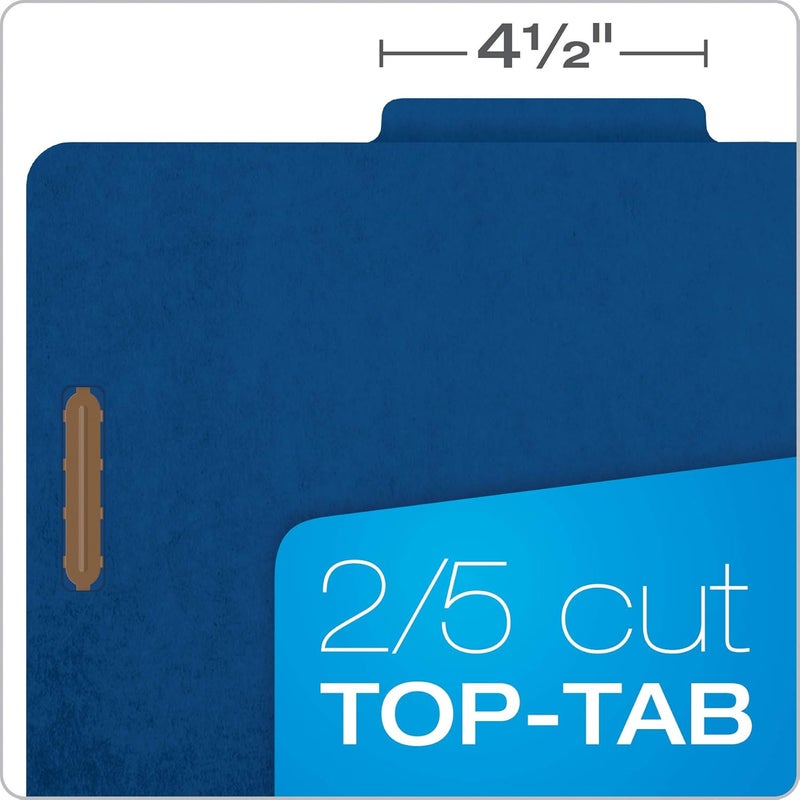 Pendaflex ® Classification Folders, 2 Dividers, 2" Fasteners, Letter, Dark Blue, 10/Box (24132P) - Image 5