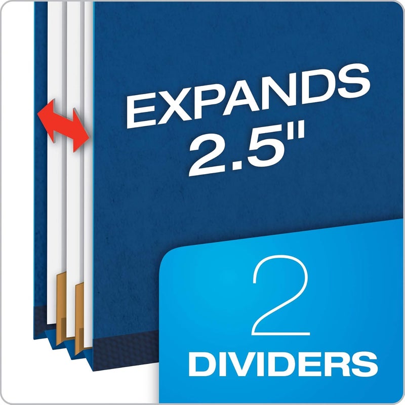 Pendaflex ® Classification Folders, 2 Dividers, 2" Fasteners, Letter, Dark Blue, 10/Box (24132P) - Image 2