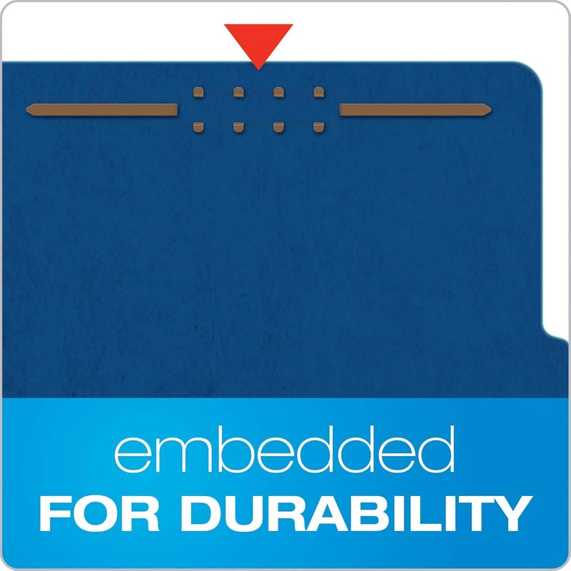 Pendaflex ® Classification Folders, 2 Dividers, 2" Fasteners, Letter, Dark Blue, 10/Box (24132P) - Image 3