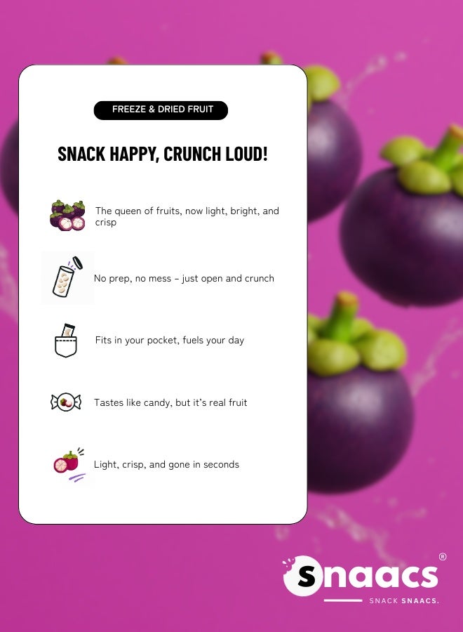 SNAACS Freeze-Dried Mangosteen Slices | No Added Sugar | Tropical Sweet-Tart Crunchy Snack (3 oz | 85 g) - Image 4