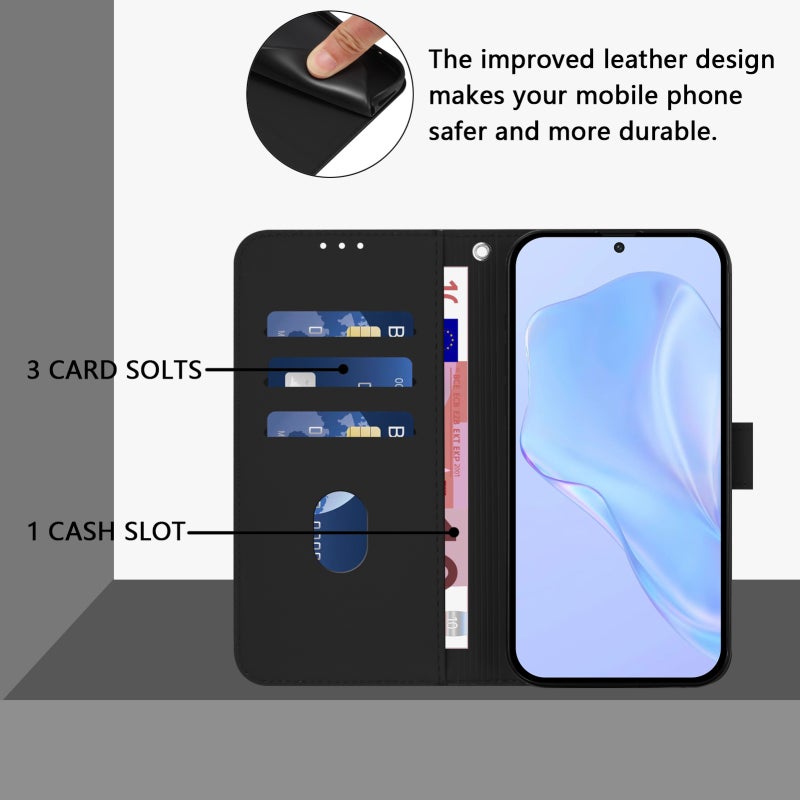 HuHa Case Cover For Xiaomi Poco X3 GT Skin Feel Solid Color Leather Phone Case with Lanyard(Black) - Image 4