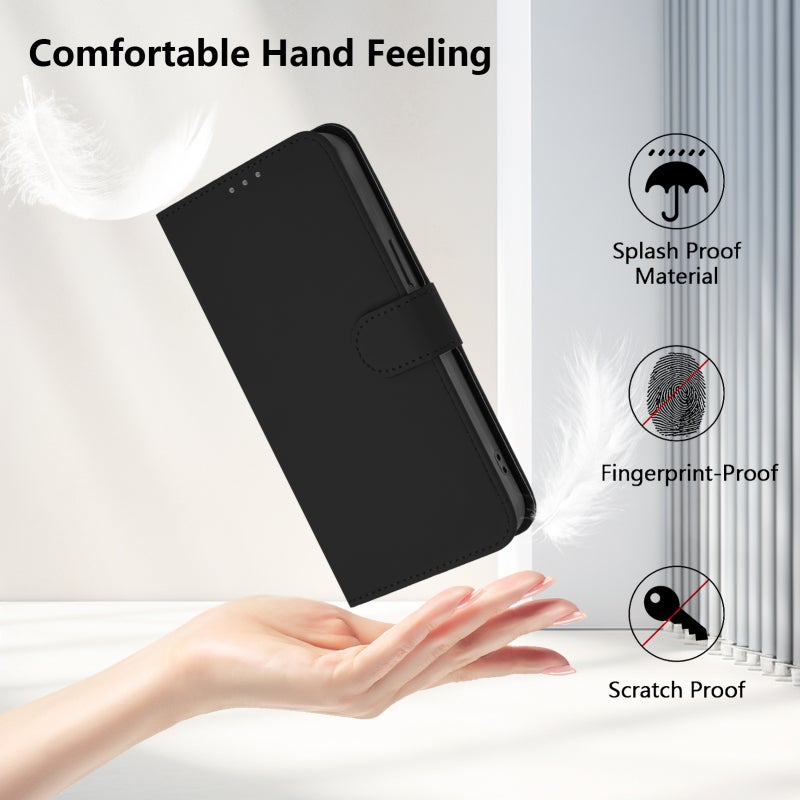 HuHa Case Cover For Xiaomi Poco X3 GT Skin Feel Solid Color Leather Phone Case with Lanyard(Black) - Image 5