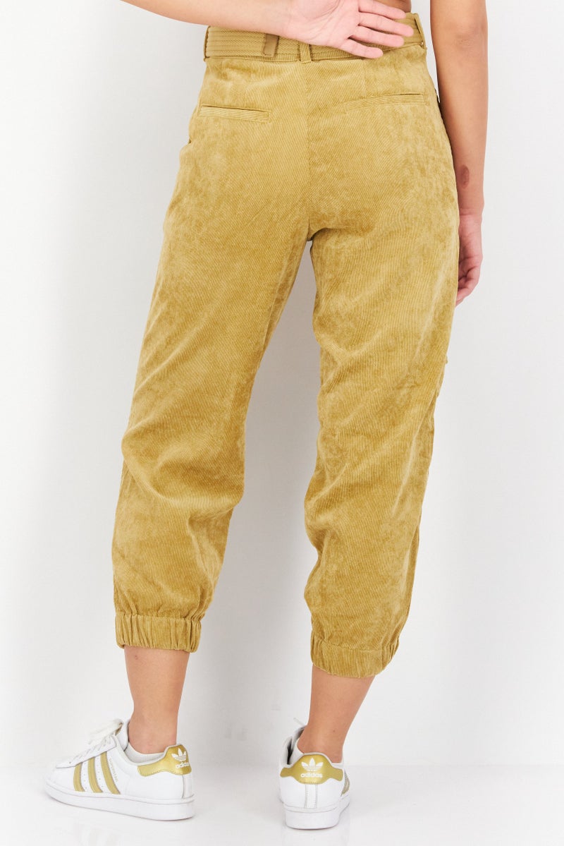 ONLY Women Regular Fit Textured Pant, Khaki - Image 4