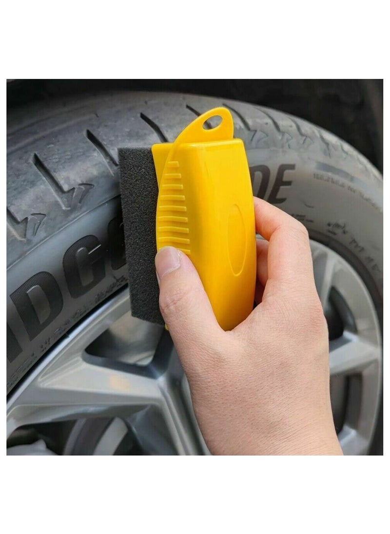 SYOSI - Tire Dressing Applicator Brush, 2 PCS Tire Shine Applicator Ergonomic Design Tire Brush, Car Wheel Waxing Sponge With Case Auto Tyre Cleaning Pad For Tire Gel - Image 1