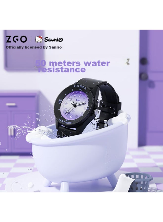 زجو Zgo Sanrio ساعة أطفال، ساعة إلكترونية مقاومة للماء للفتيات، مناسبة لطلاب المدارس المتوسطة والابتدائية، ساعة الامتحان، Ku 358 Luomi - Image 5