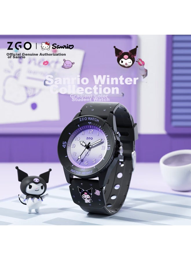 زجو Zgo Sanrio ساعة أطفال، ساعة إلكترونية مقاومة للماء للفتيات، مناسبة لطلاب المدارس المتوسطة والابتدائية، ساعة الامتحان، Ku 358 Luomi - Image 2
