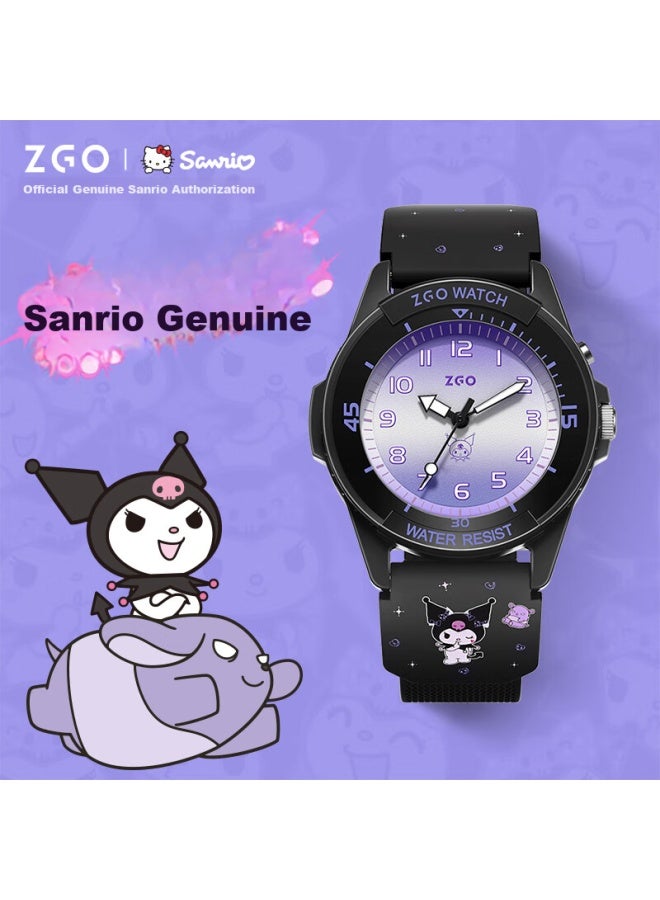 زجو Zgo Sanrio ساعة أطفال، ساعة إلكترونية مقاومة للماء للفتيات، مناسبة لطلاب المدارس المتوسطة والابتدائية، ساعة الامتحان، Ku 358 Luomi - Image 1