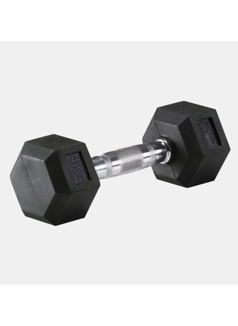 Hex Rubber Dumbbell - 4kg (single dumbbell)