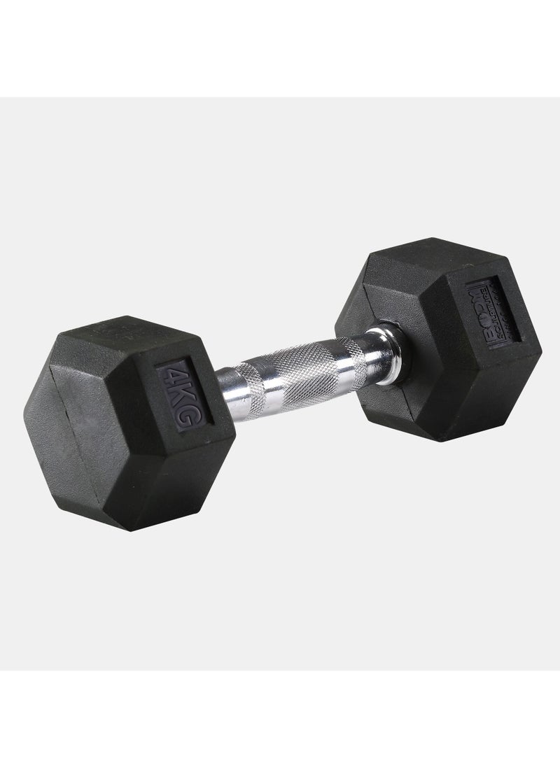 BODY SCULPTURE - Hex Rubber Dumbbell - 4kg (single dumbbell) - Image 1