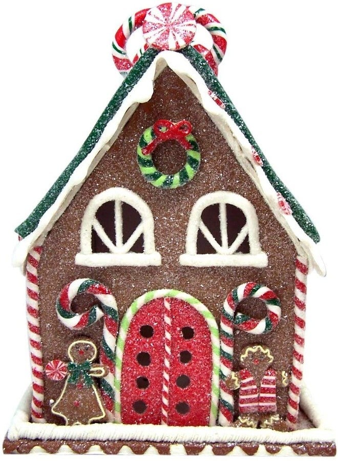 Findlavender Hand-Painted Burton & Burton LED Gingerbread House - 10" Festive Holiday Decoration - Image 5