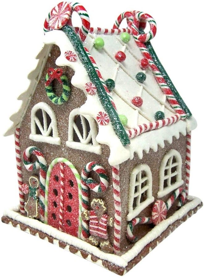 Findlavender Hand-Painted Burton & Burton LED Gingerbread House - 10" Festive Holiday Decoration - Image 1