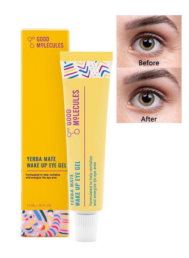 Good Molecules Yerba Mate Wake Up Eye Gel 15ml, Help Revitalize and Energize the Eye Area, Anti Wrinkles and Aging, Eliminate Swelling for All Skin Types, Eye Care - Image 1