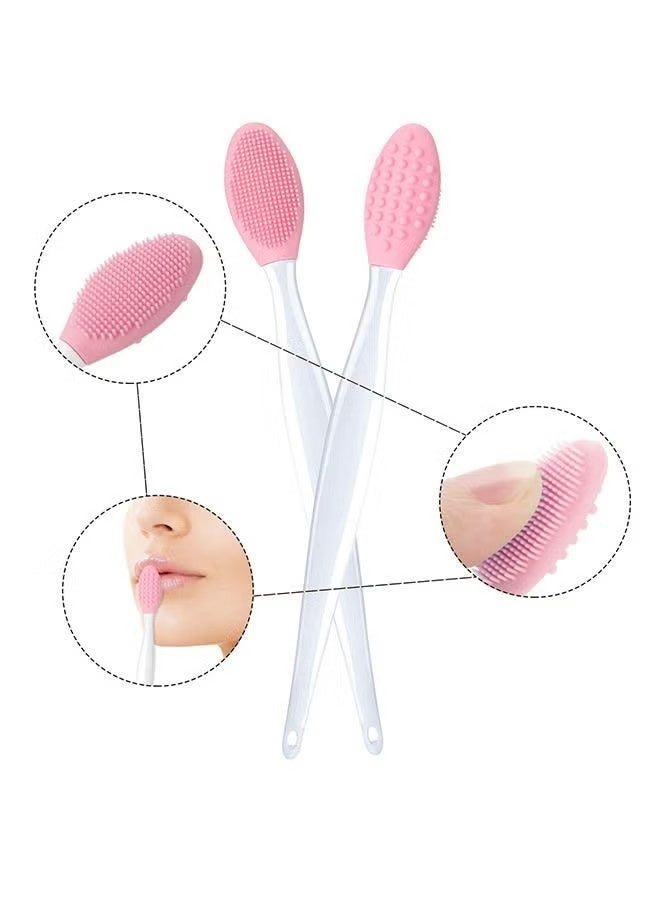 واي جيه أداة فرشاة شفاه سيليكونية مقشرة مكونة من 4 قطع، فرشاة شفاه ناعمة مزدوجة الجوانب لمظهر شفاه أكثر نعومة وامتلاءً - Image 4