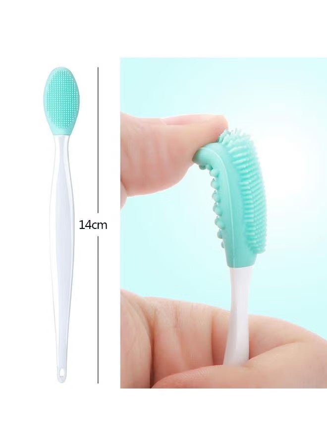 واي جيه أداة فرشاة شفاه سيليكونية مقشرة مكونة من 4 قطع، فرشاة شفاه ناعمة مزدوجة الجوانب لمظهر شفاه أكثر نعومة وامتلاءً - Image 3