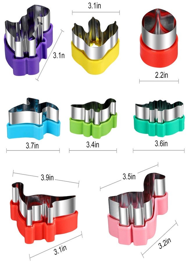 CokiArt 8pcs Dinosaur Cookie cutters,Stainless Steel Sandwich Cutters Cookie Cutters Vegetable cutters for Baking, Bento Box and Food Decoration Tools for Kitchen - Image 2