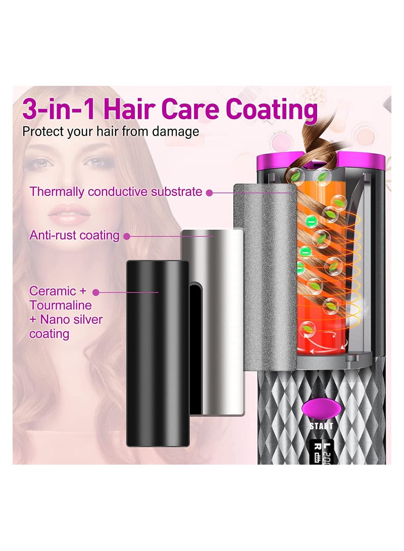 Portable Wireless Spin Rechargeable Rotating Ceramic Barrel Curling Iron - Image 4
