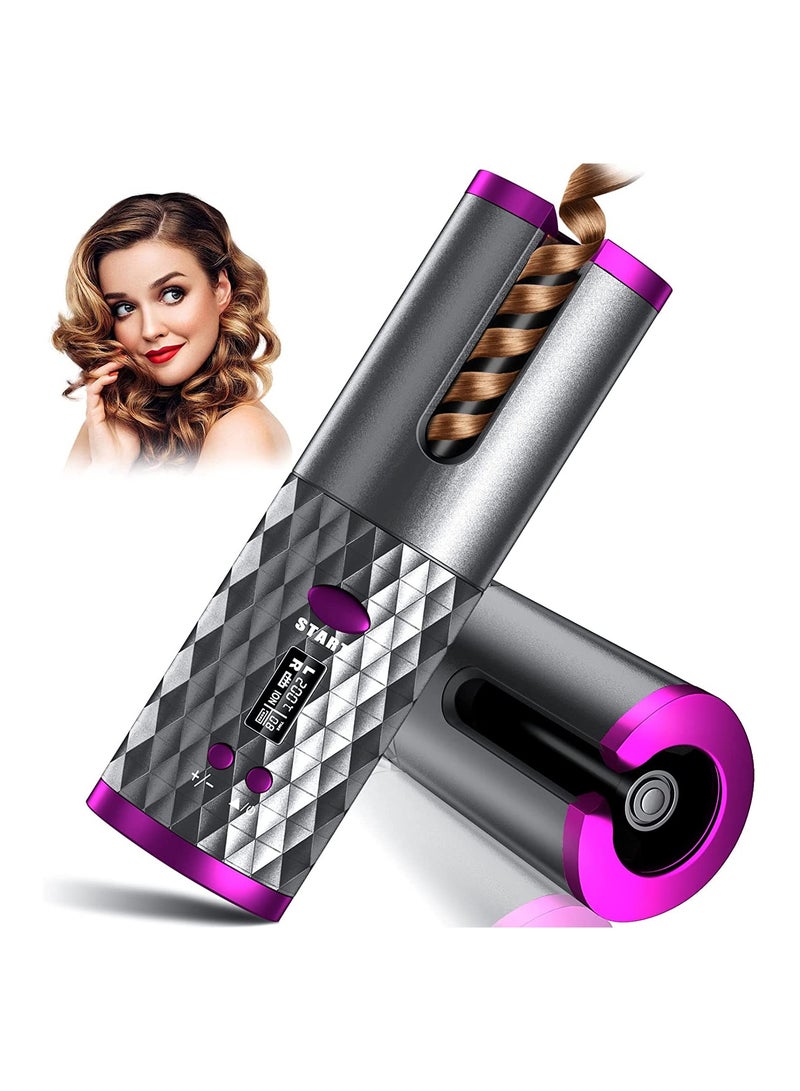 Portable Wireless Spin Rechargeable Rotating Ceramic Barrel Curling Iron - Image 1