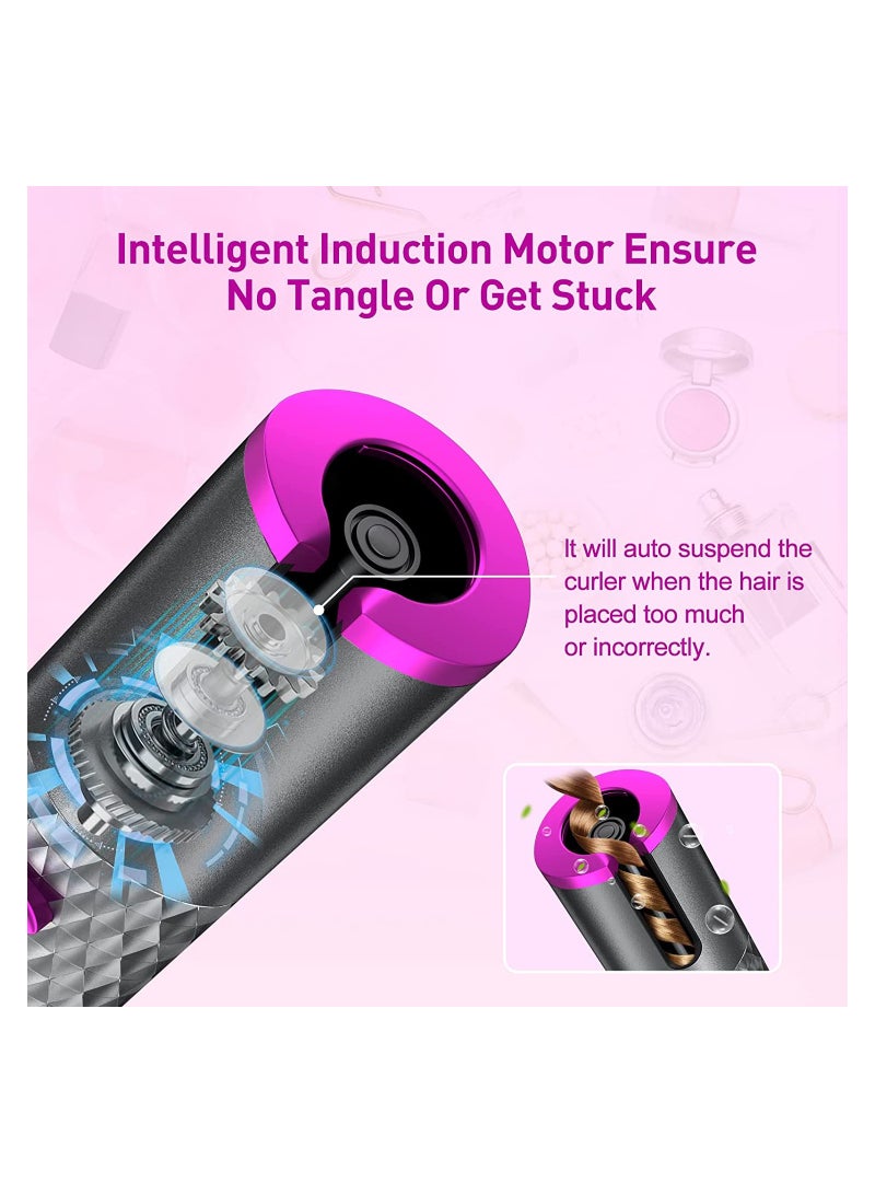 Portable Wireless Spin Rechargeable Rotating Ceramic Barrel Curling Iron - Image 2