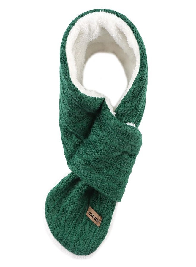 OMUKY Kids Scarf Fleece Warm Knitted Scarves for Girls Boys Toddler Cold Weather Soft Neck Warmer(Green,6-12 Years) - Image 1