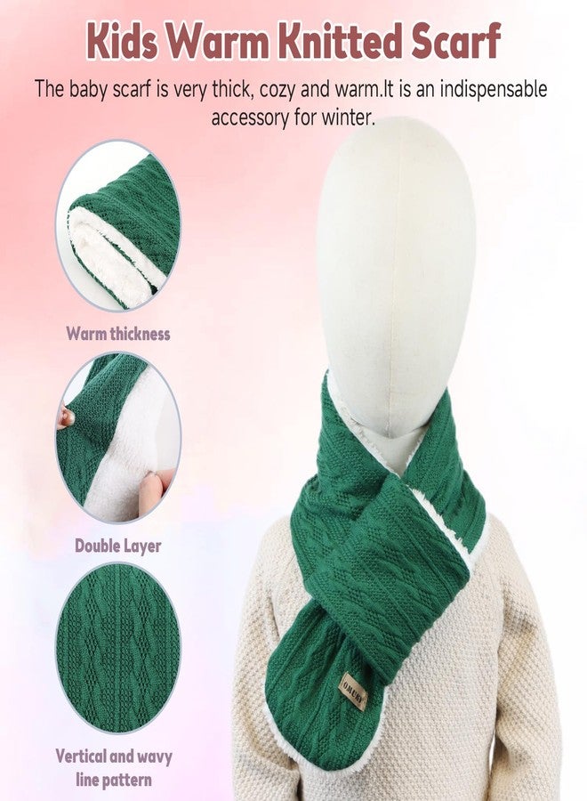 OMUKY Kids Scarf Fleece Warm Knitted Scarves for Girls Boys Toddler Cold Weather Soft Neck Warmer(Green,6-12 Years) - Image 2