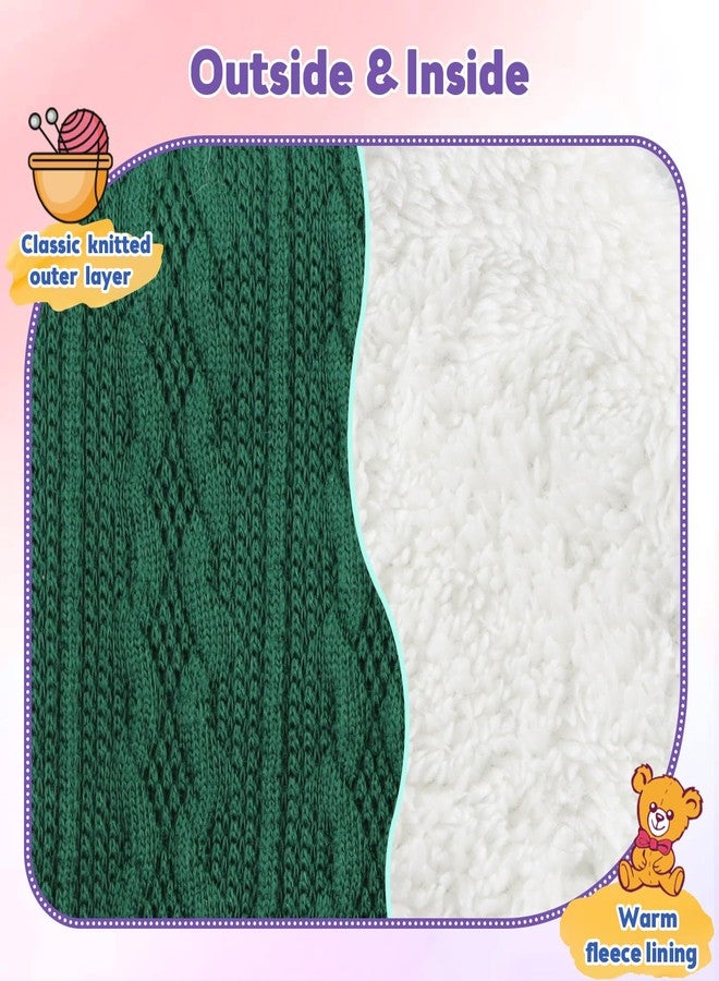OMUKY Kids Scarf Fleece Warm Knitted Scarves for Girls Boys Toddler Cold Weather Soft Neck Warmer(Green,6-12 Years) - Image 4