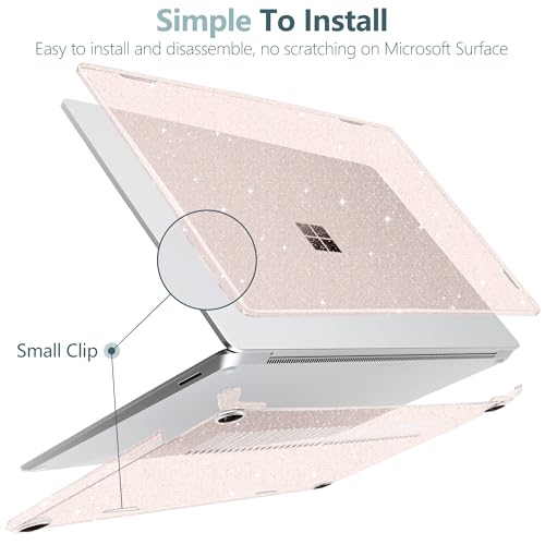 Batianda Premium Crystal Case for 13.8" Microsoft Surface Laptop Copilot+ PC 2024 (7th Edition) Lightweight Durable Scratch-Resistant, with Keyboard Cover & Screen Protector, Starlight - Image 2