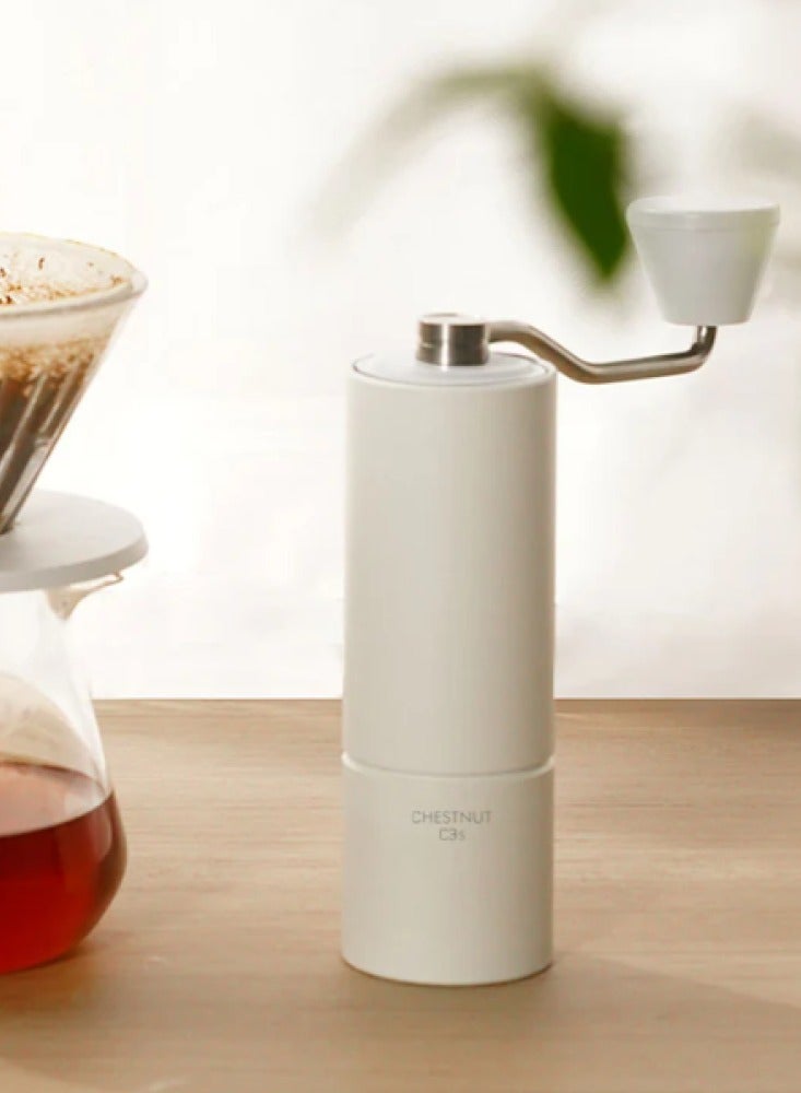 TIMEMORE C3S Manual Coffee Grinder with CNC Stainless Steel Conical Burr Capacity 25g, Internal Adjustable Setting, Double Bearing Positioning for Travel, Camping, Gift Chestnut (White) - Image 2