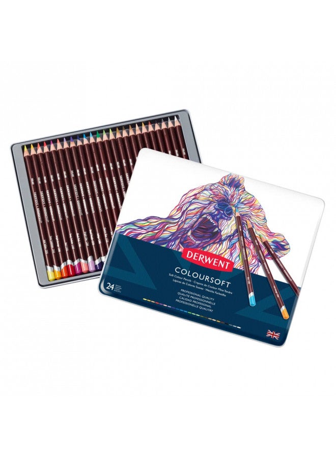 Derwent Colored Pencils, ColourSoft Pencils, Drawing, Art, Metal Tin, 24 Count (0701027) - Image 2