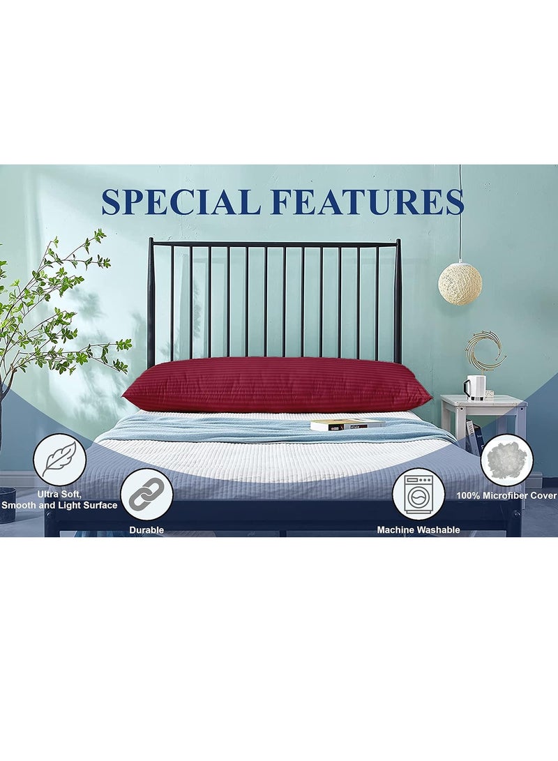 DubaiGallery Long Body Pillow 1pc, Fabric: 100% Polyester 85 GSM Microfiber 1 cm Stripe Super Soft, Filling: 1300 gm Hollow Fiber Comfort, Breathable & Ultra Soft , Size: 45 x 120 cm  - Image 4