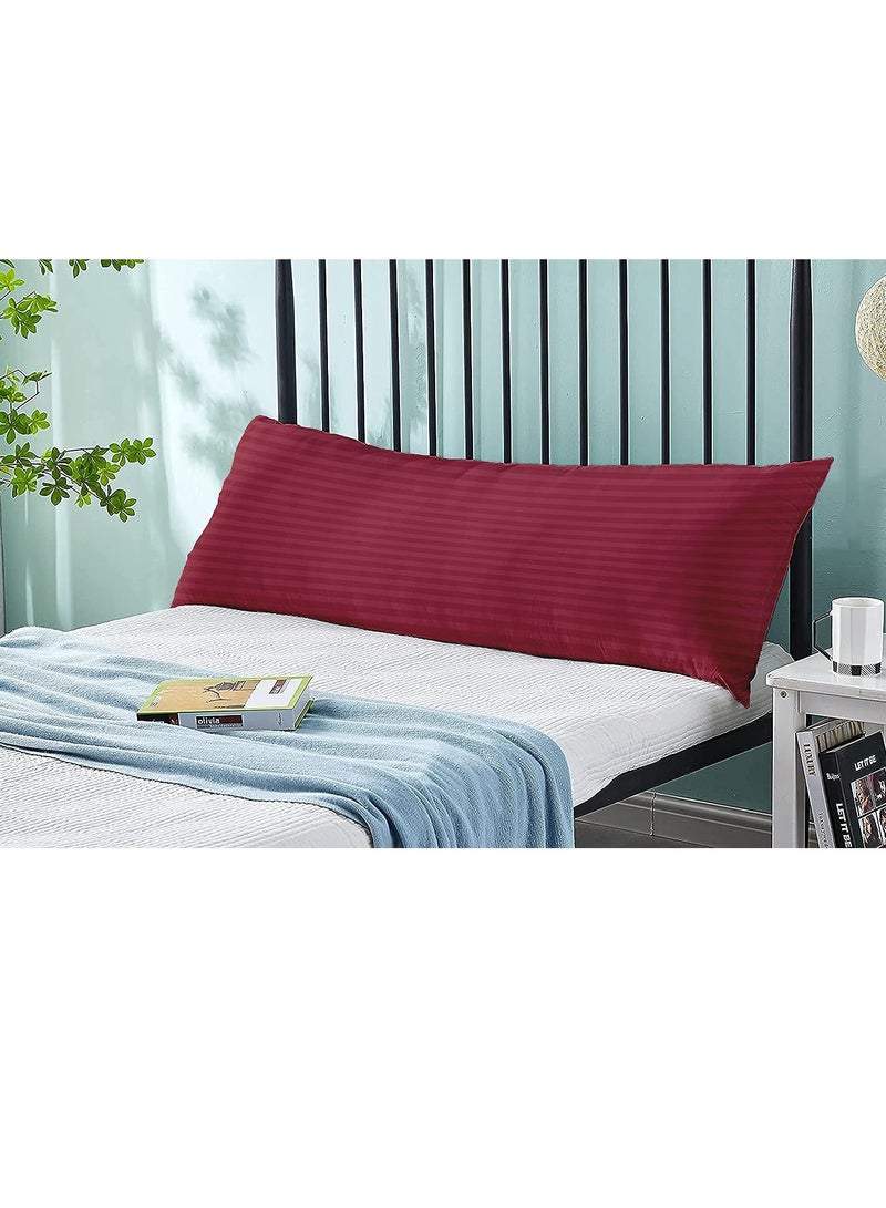 DubaiGallery Long Body Pillow 1pc, Fabric: 100% Polyester 85 GSM Microfiber 1 cm Stripe Super Soft, Filling: 1300 gm Hollow Fiber Comfort, Breathable & Ultra Soft , Size: 45 x 120 cm  - Image 2