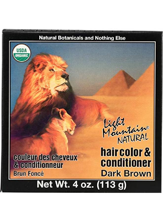 Light Mountain صبغة شعر طبيعية وبلسم بني غامق 4 أونصة - Image 1