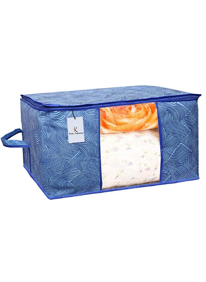Kuber Industries Kuber Industries Rectangular Leheriya Design Underbed Bag|Storage Organiser|Blanket Cover|Extra Large Size, Pack of 2 (Royal Blue, Non-Woven) - Image 2