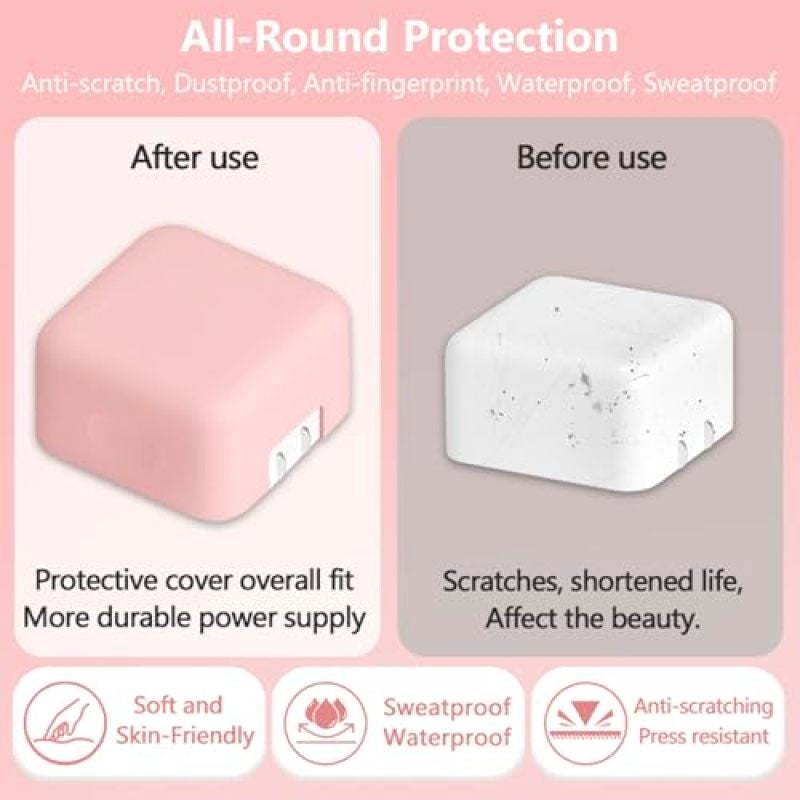 Silicone Case 40W/60W Secure Anti-Drop Protection Charger Cover - Slim-Profile Design Power Adapter Case for Travel Commute Home USB-C Devices - Image 3