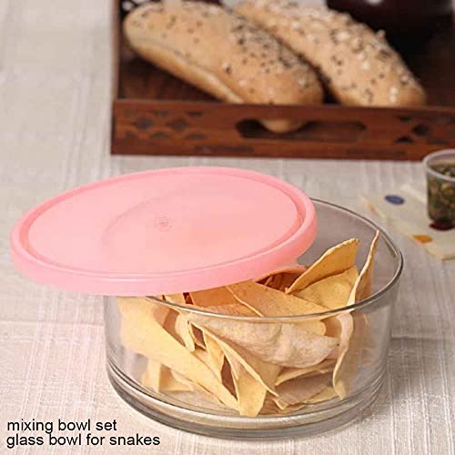 Brezzycloud Freezowarm Glass Warm & Serve 4-Piece Bowl with Lid BS802-1340ml - Transparent Glass with Color Lid (4-Piece) - Image 2