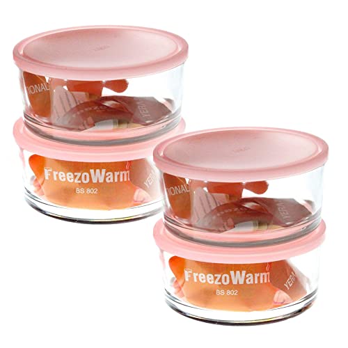 Brezzycloud Freezowarm Glass Warm & Serve 4-Piece Bowl with Lid BS802-1340ml - Transparent Glass with Color Lid (4-Piece) - Image 4