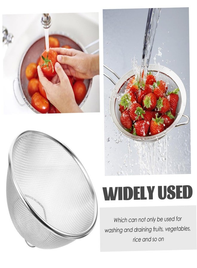 FONDOTIN Stainless Steel Fine Mesh Drain Basket for Fruits Vegetables and Rice Multi-functional Kitchen Colander Strainer Essential Household Cooking Tool - Image 2
