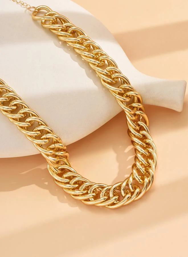 Take Two  Gold Chunky Chain Link Necklace for Women | Best Price UAE