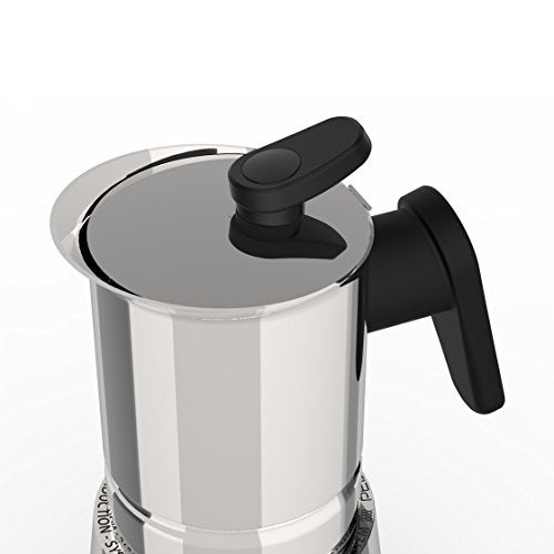 PEDRINI - Italy, Moka pot Coffee Maker, Steel; compatible with Stovetop and Induction, 4 Cup (120 ml) - Image 4