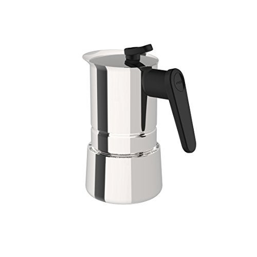 PEDRINI - Italy, Moka pot Coffee Maker, Steel; compatible with Stovetop and Induction, 4 Cup (120 ml) - Image 2