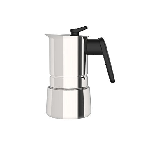 PEDRINI - Italy, Moka pot Coffee Maker, Steel; compatible with Stovetop and Induction, 4 Cup (120 ml) - Image 3